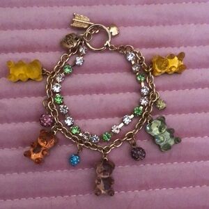 BRAND NEW! Betsy JOHNSON Colorful Gummy Bear Charm Bracelet